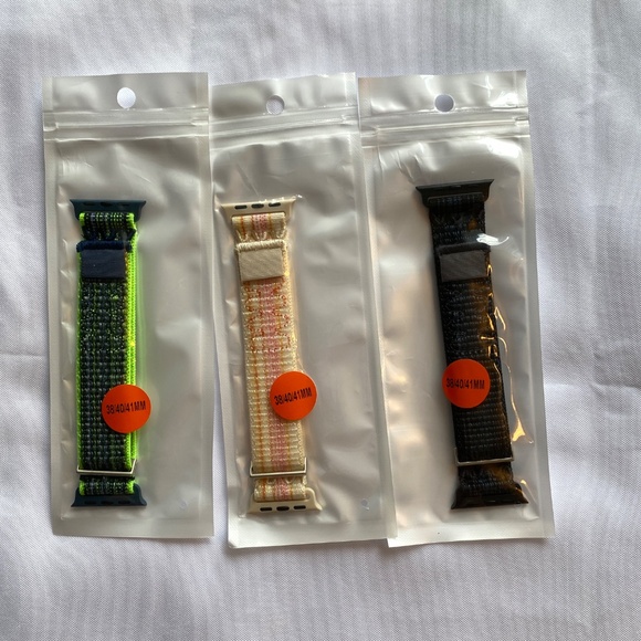 3 Pack Sport Nylon Bands Compatible with Apple Watch - Picture 2 of 6